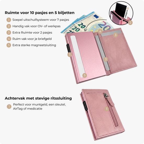 portemonnee, pink, wallet, wallet with zipper, card holder